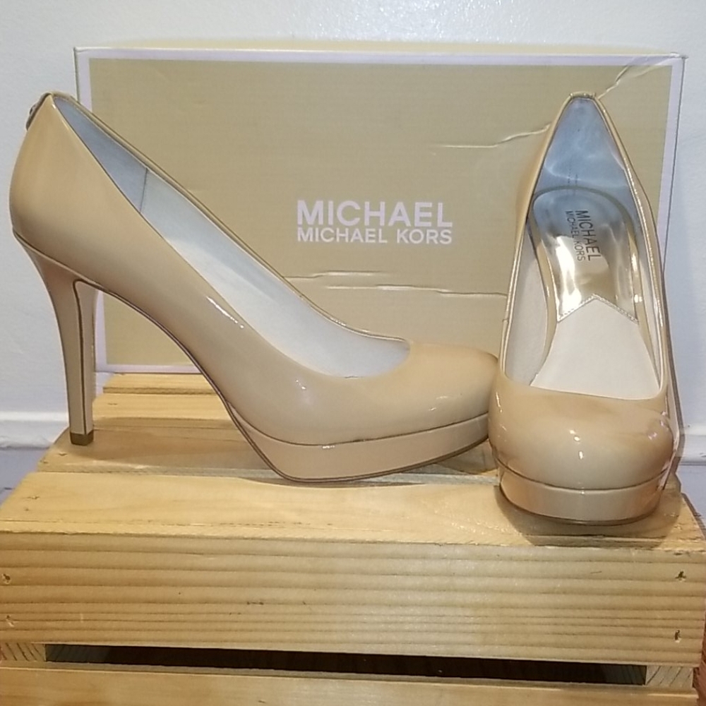 NIB Michael Kors Iona Heel Nude Platform Stiletto